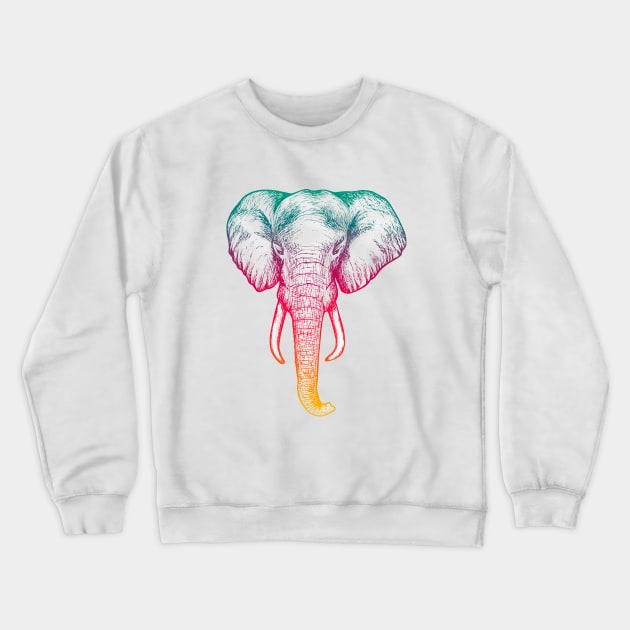 Holographic elephant Crewneck Sweatshirt by rakelittle